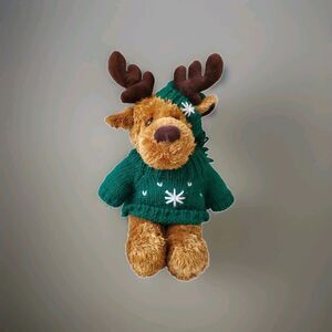 FRIENDZIES Moose Plush Stuffed Toy Animal Knit Christmas Sweater Alaska 10"